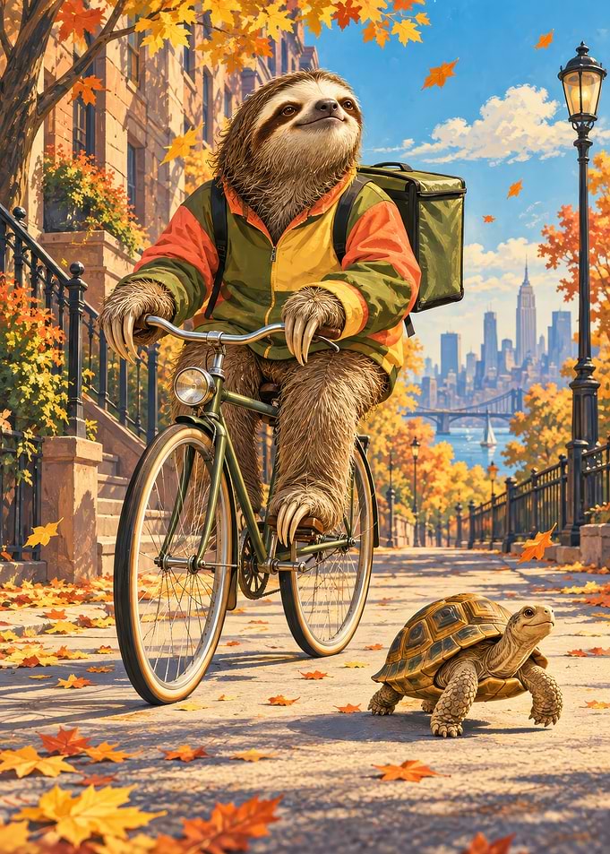 Sloth and Turtle Autumn City Ride