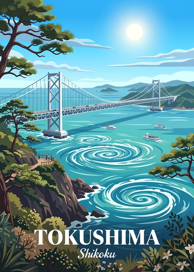 Tokushima Naruto Whirlpools Travel Poster