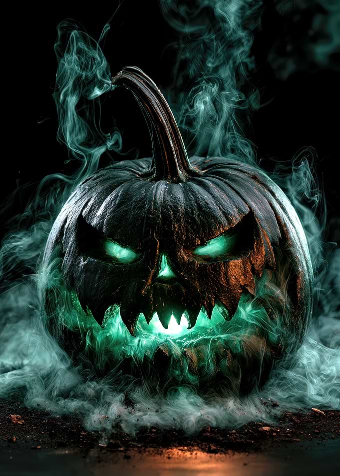 Glowing Eerie Halloween Jack-o'-lantern