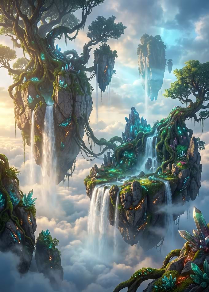Floating Crystal Islands in the Sky