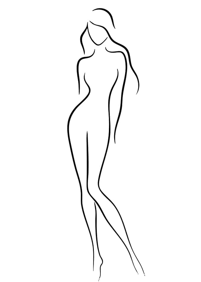 Minimalist Line Art Female Silhouette