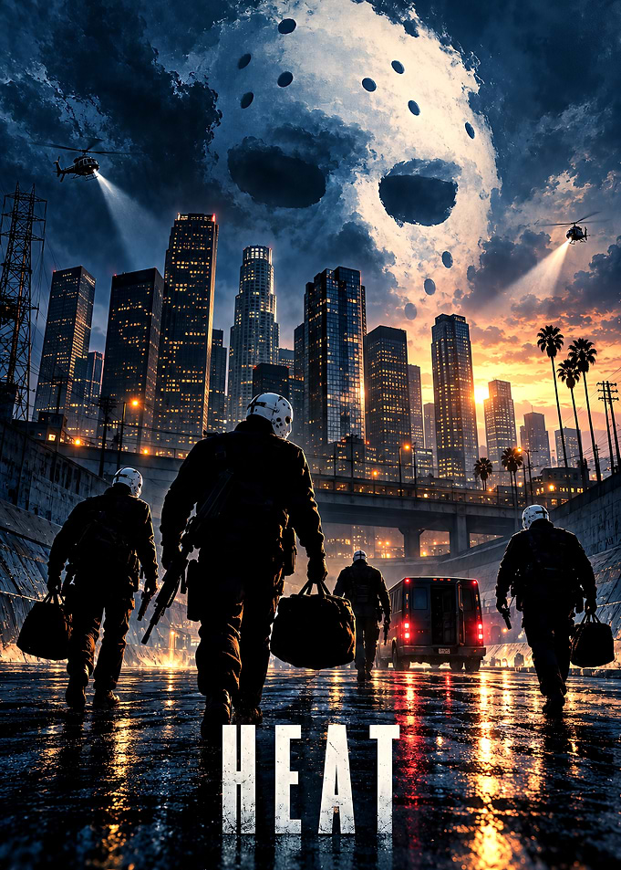 Heat Movie Poster with Hockey Masks