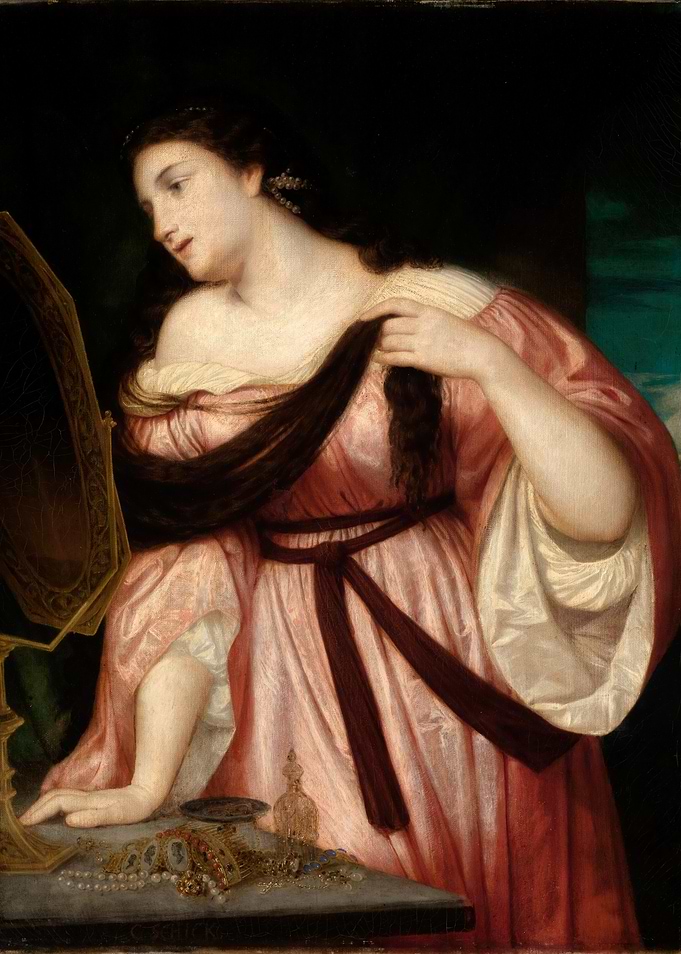 Woman at the Mirror Painting