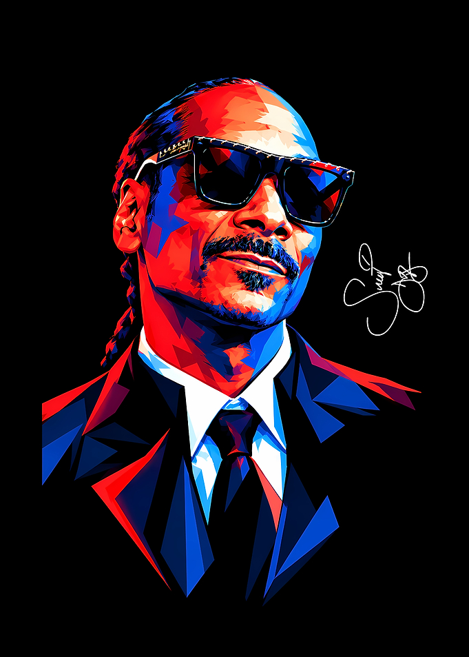 Snoop Dogg Low Poly Portrait