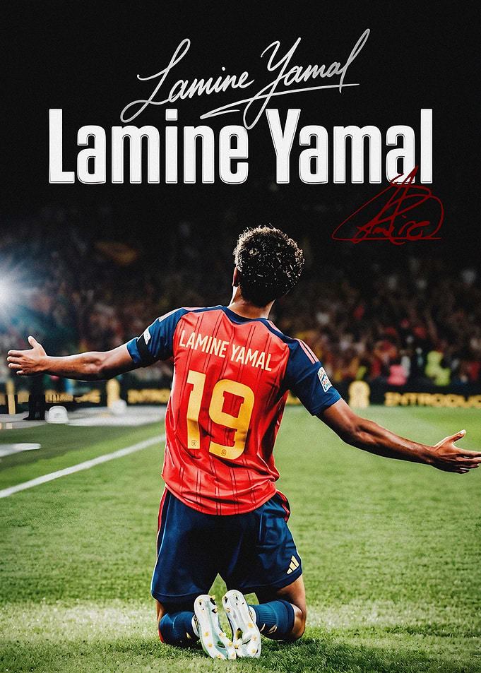 Lamine Yamal retro art