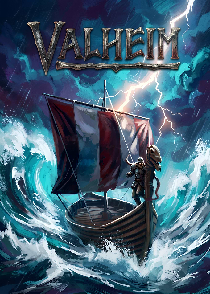 Valheim Viking Longship Stormy Sea