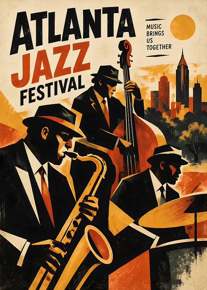 Atlanta Jazz Festival Vintage Poster