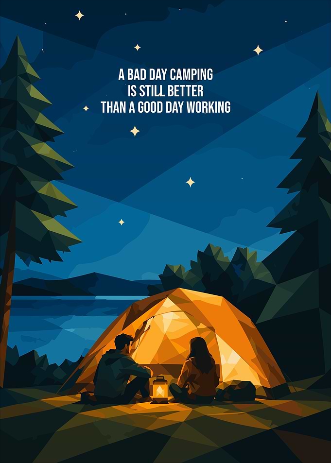 Camping Night Inspirational Poster