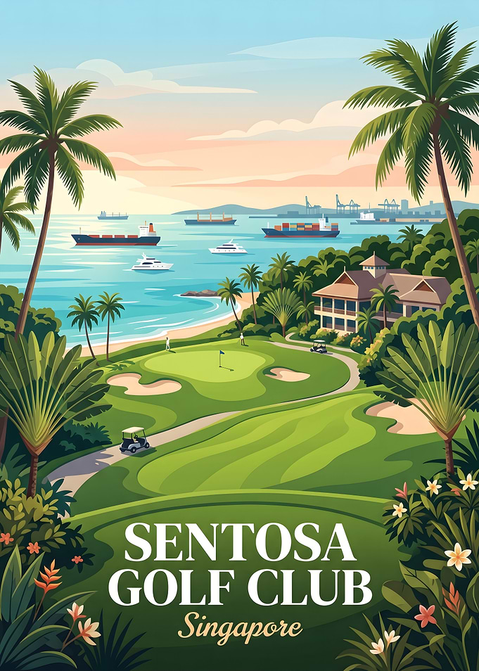 Sentosa Golf Club Singapore Travel Poster