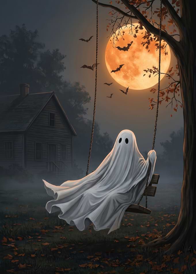 Ghost on a Swing at Night