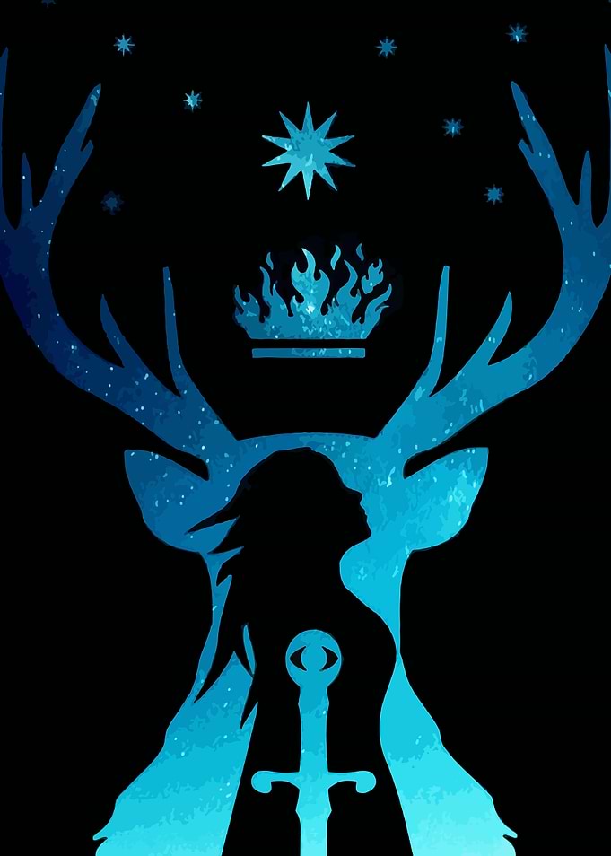Throne of Glass Deer Silhouette Art