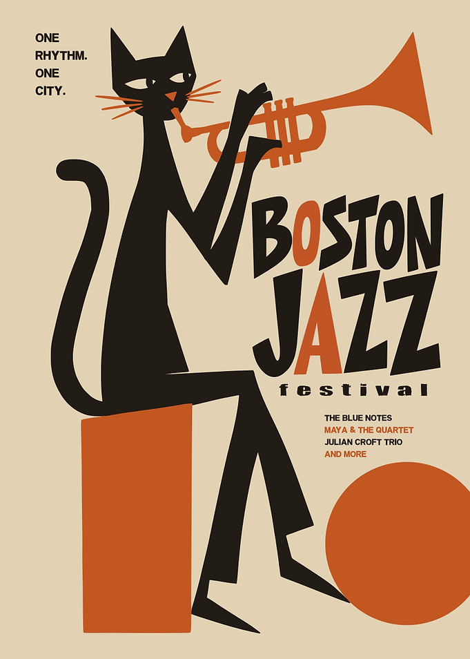 Boston Jazz Festival Cat Poster