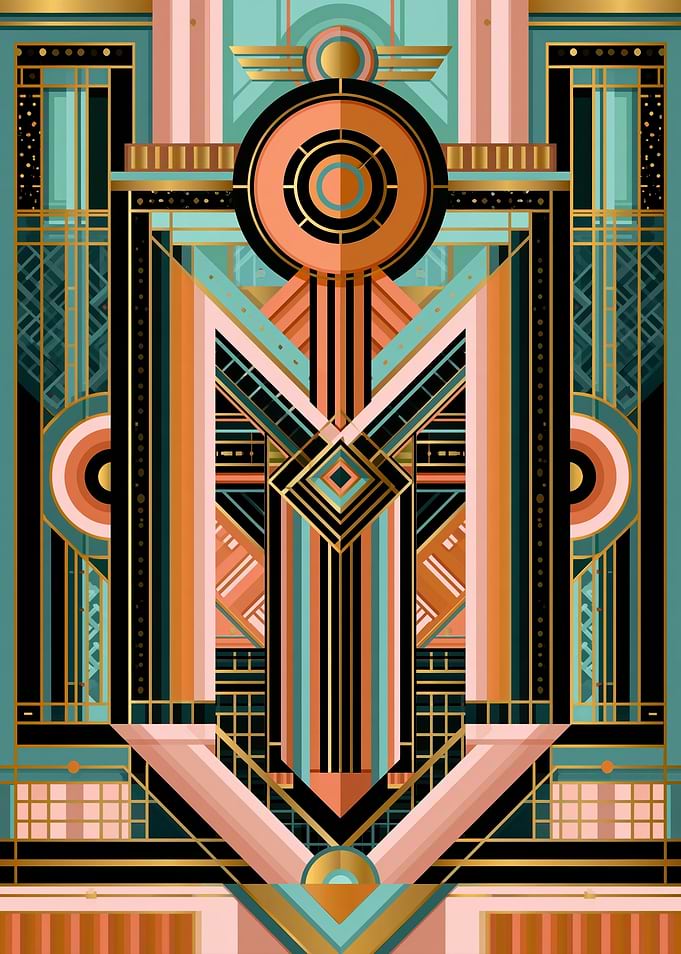 Art Deco Geometric Pattern Illustration