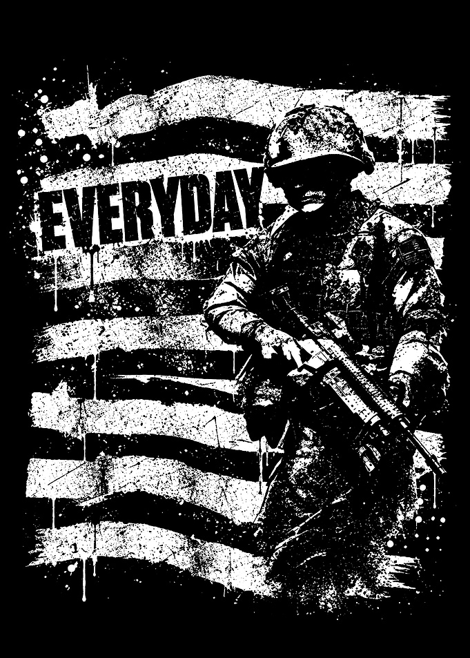 Everyday Soldier American Flag Graphic