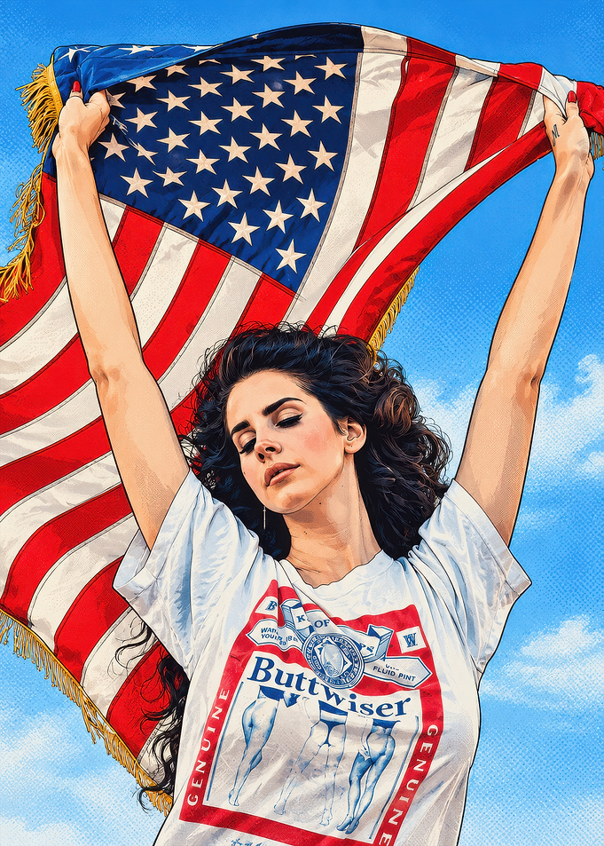 Lana Del Rey Holding American Flag