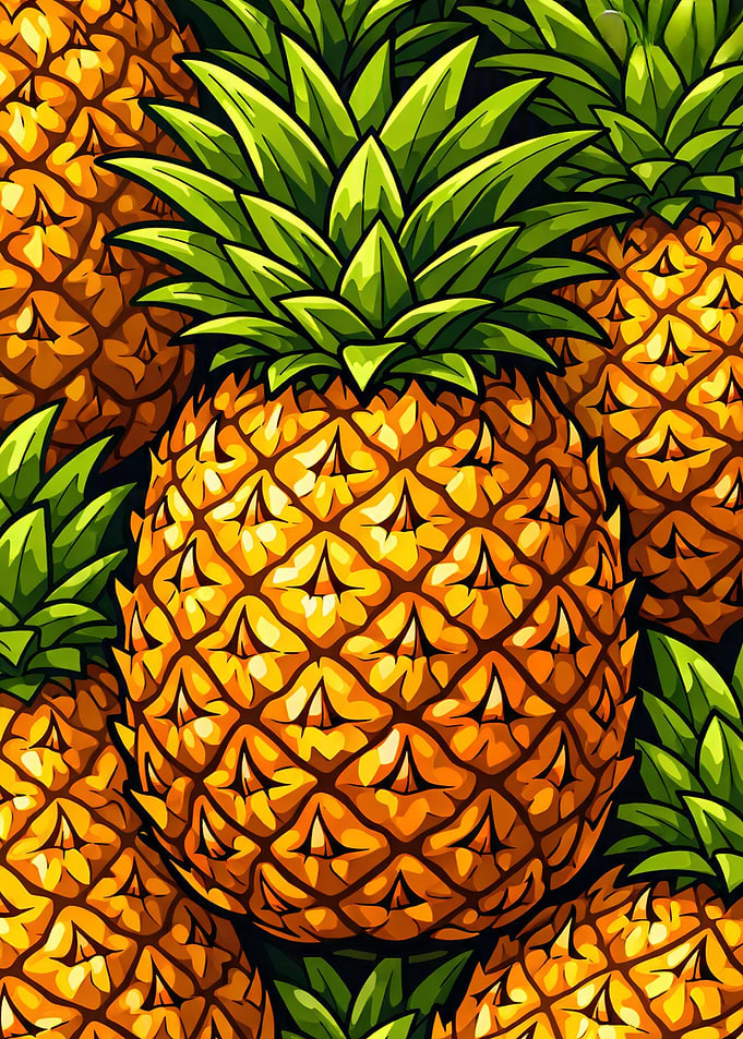 Vibrant Tropical Pineapple Pattern