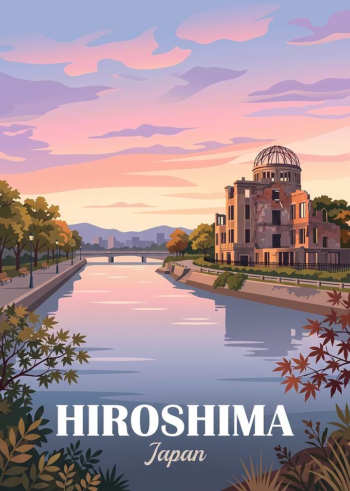 Hiroshima Peace Memorial Park Travel Poster