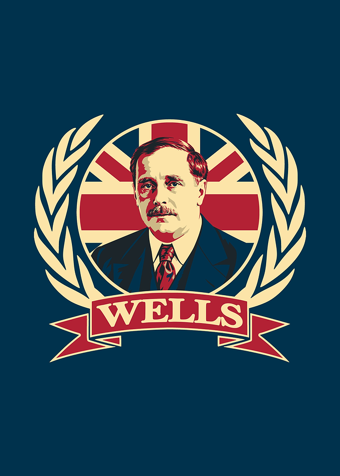 H. G. Wells Laurel Wreath Portrait