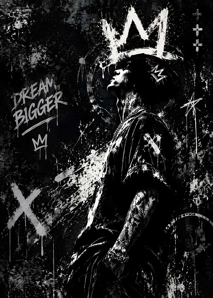 Dream Bigger Graffiti Street Art Portrait