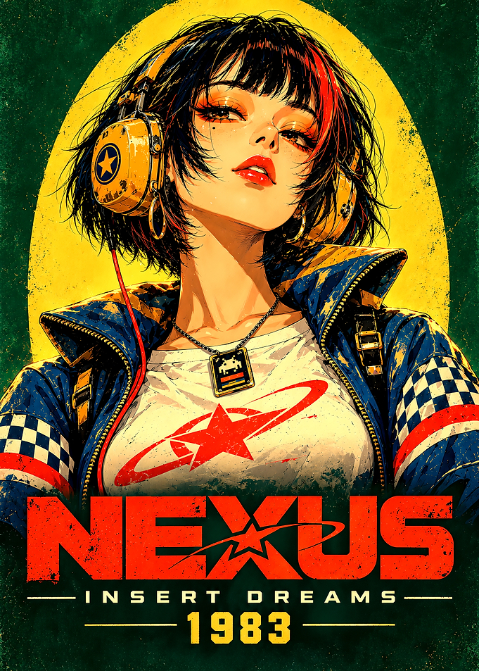 Retro 1983 Gaming Girl Poster