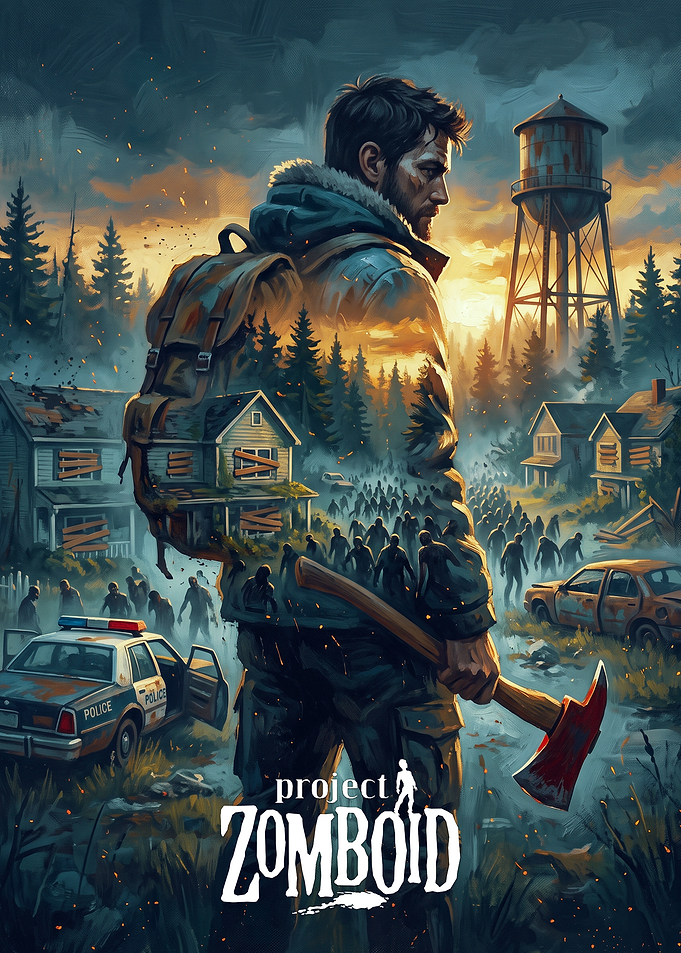 Project Zomboid Survival Game Poster