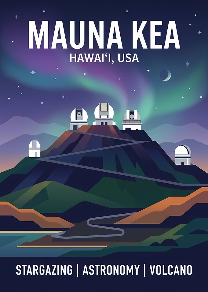 Mauna Kea Hawaii Travel Poster