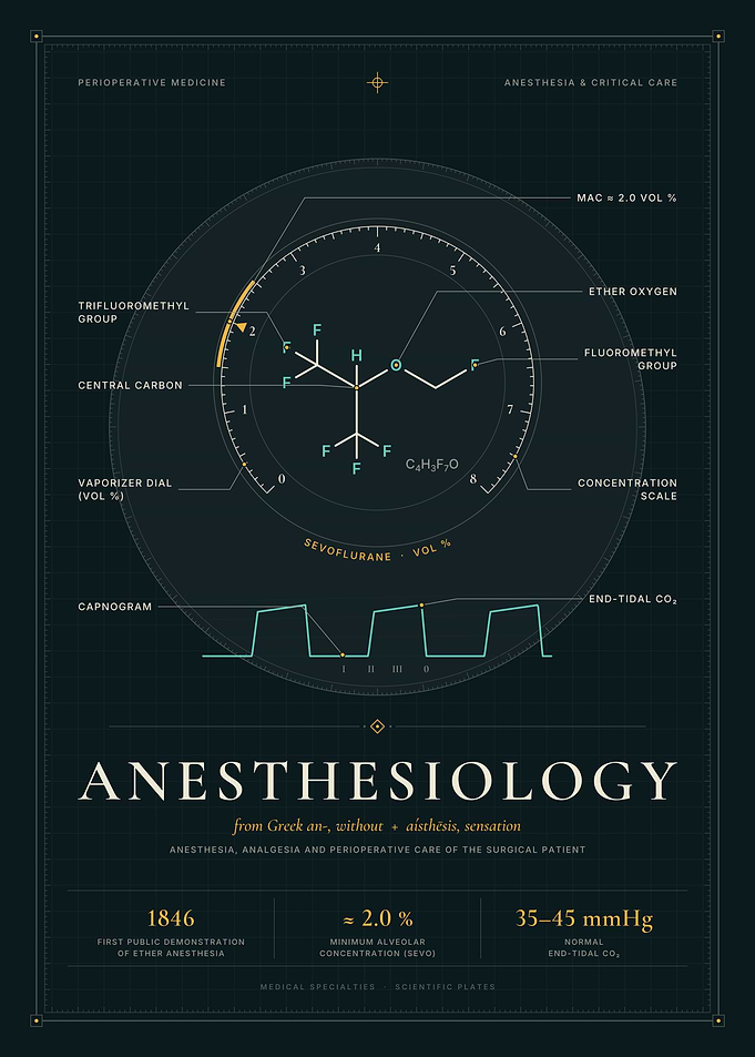 Anesthesiology – Sevoflurane Molecule & Capnography Chart