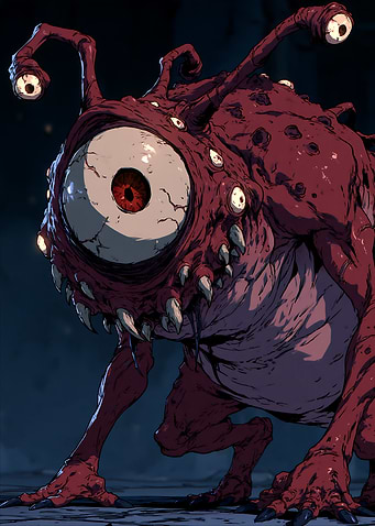 Multi-Eyed Red Fantasy Monster