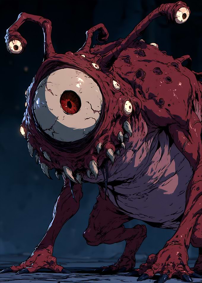 Multi-Eyed Red Fantasy Monster