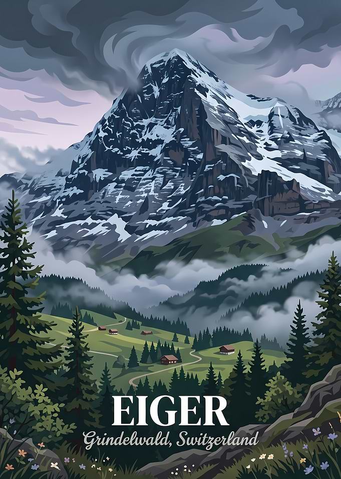 Eiger Mountain Travel Poster