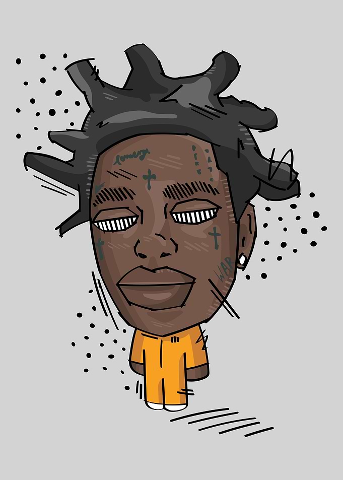 Kodak Black Caricature Illustration