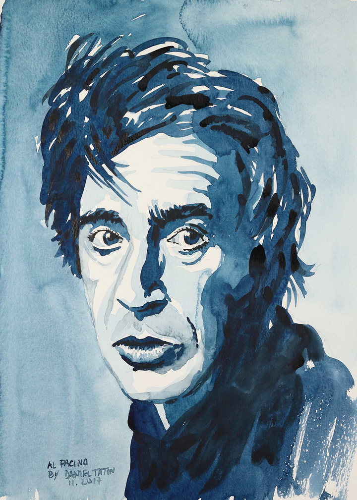 Al Pacino Blue Ink Portrait
