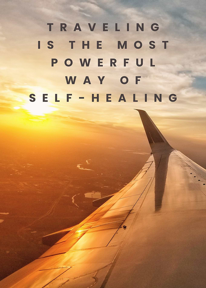 Inspirational Travel Quote Airplane View