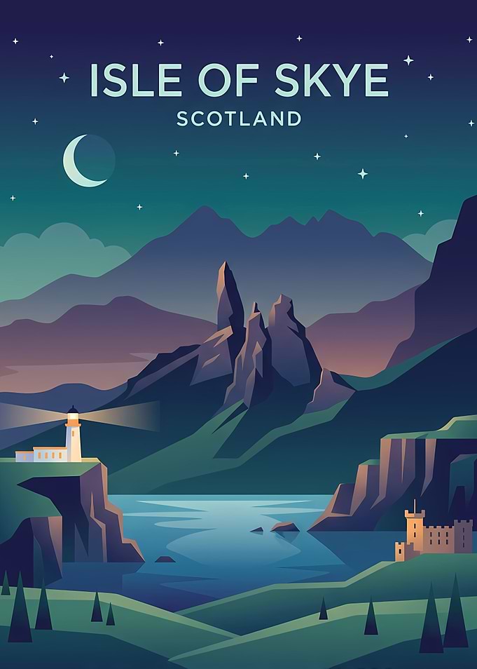Isle of Skye Scotland Travel Poster