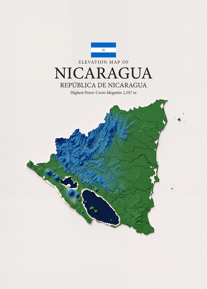 Elevation Map of Nicaragua
