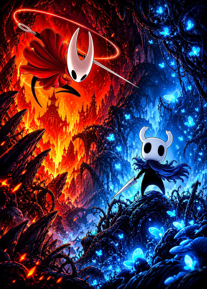 Hollow Knight and Hornet Battle