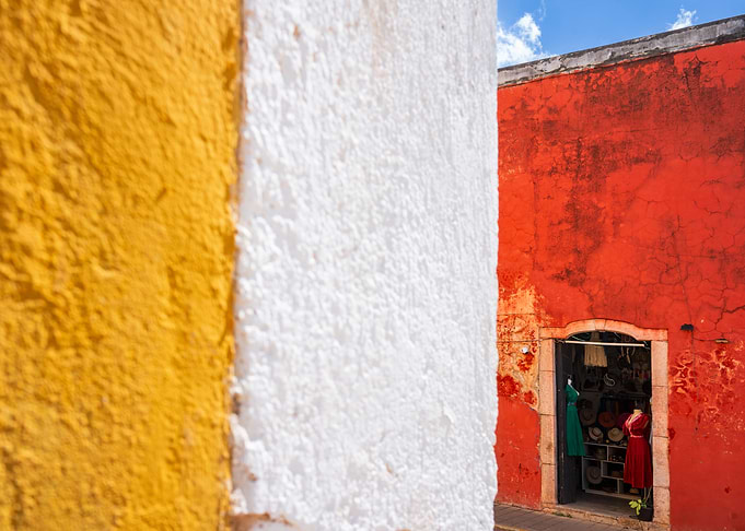 Vibrant Colorful Mexican Street Scene