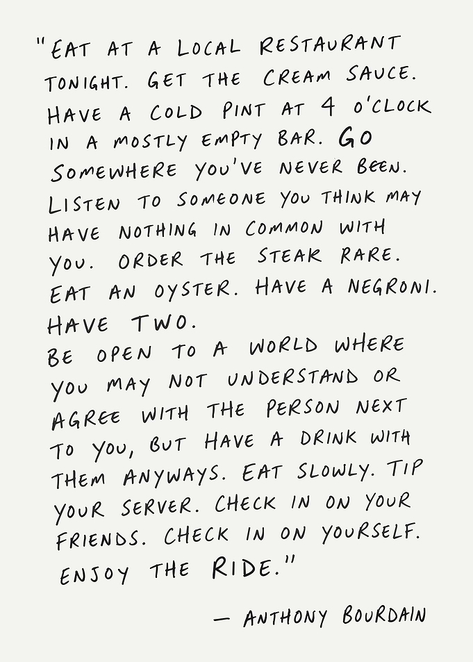Anthony Bourdain Inspirational Quote Poster