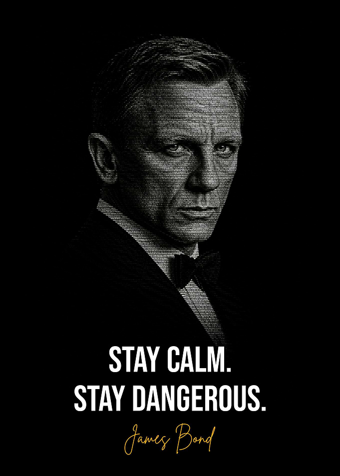 James Bond Typography Portrait Poster