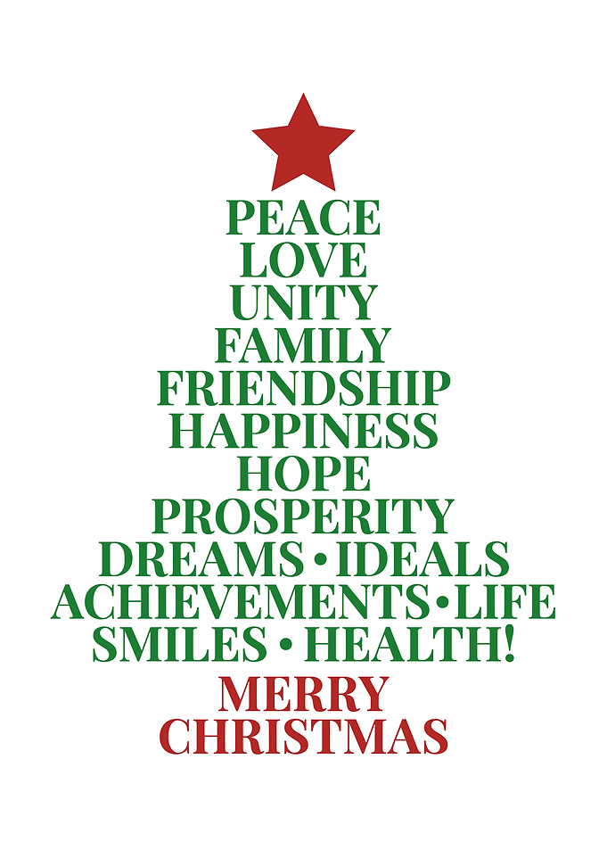 Christmas Tree Word Art Design
