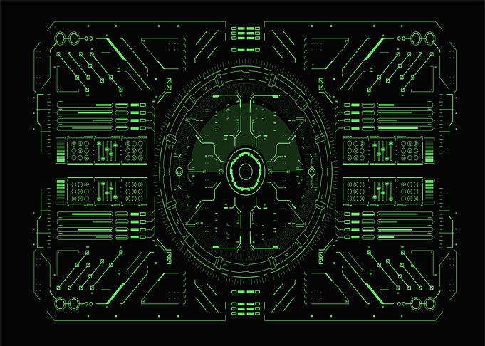 Futuristic Green HUD Interface Design