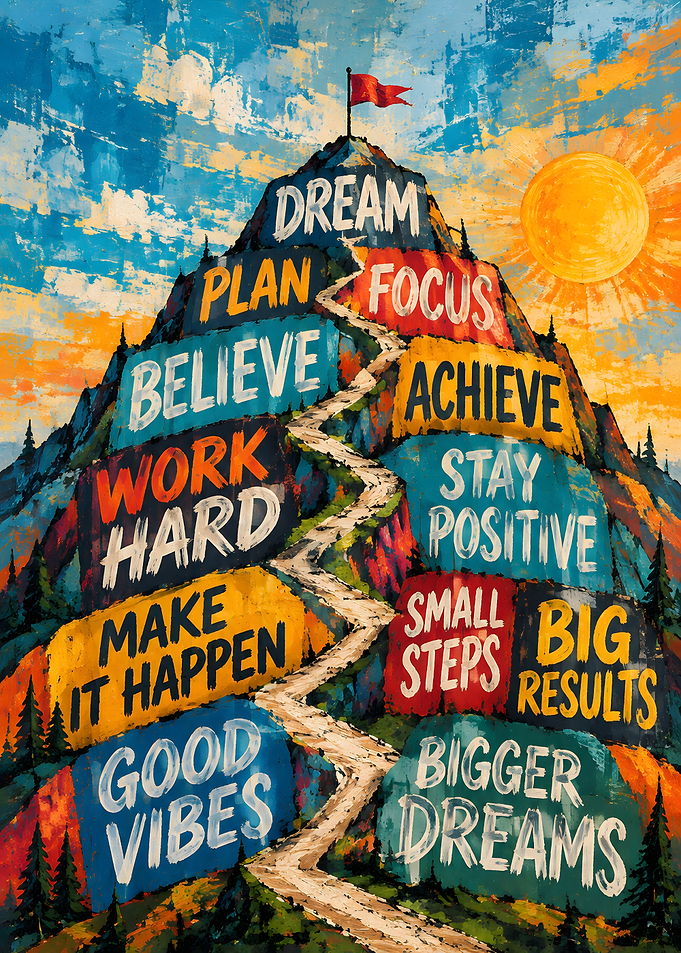 Inspirational Mountain Path Success Poster