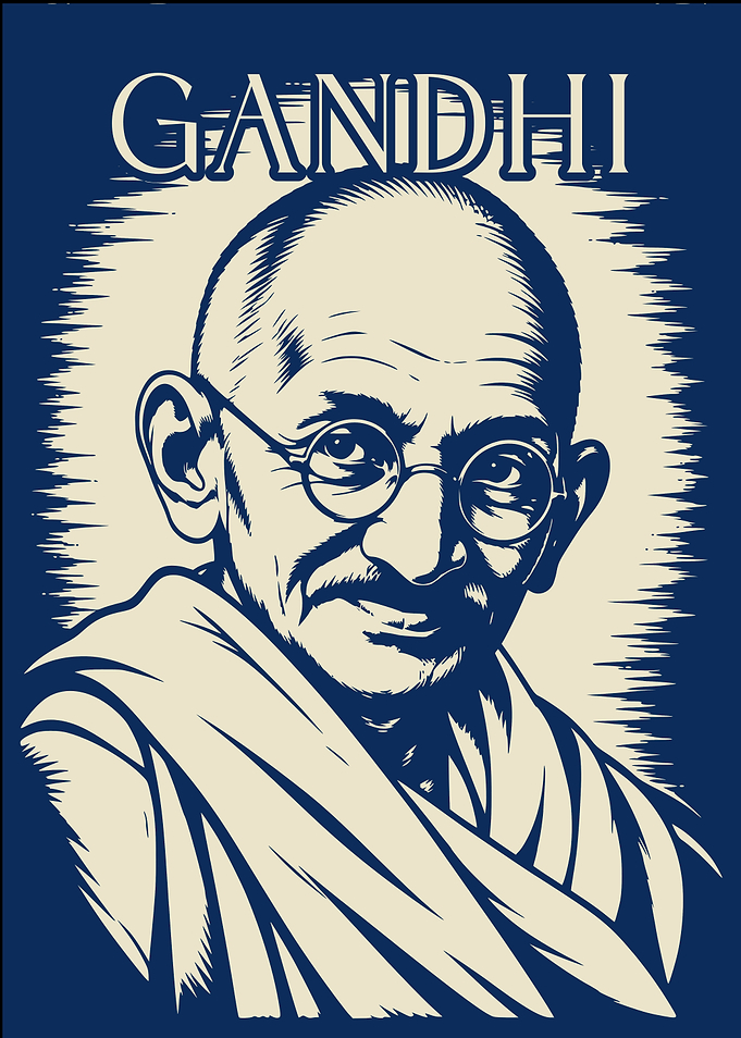 Mahatma Gandhi Minimalist Portrait Poster