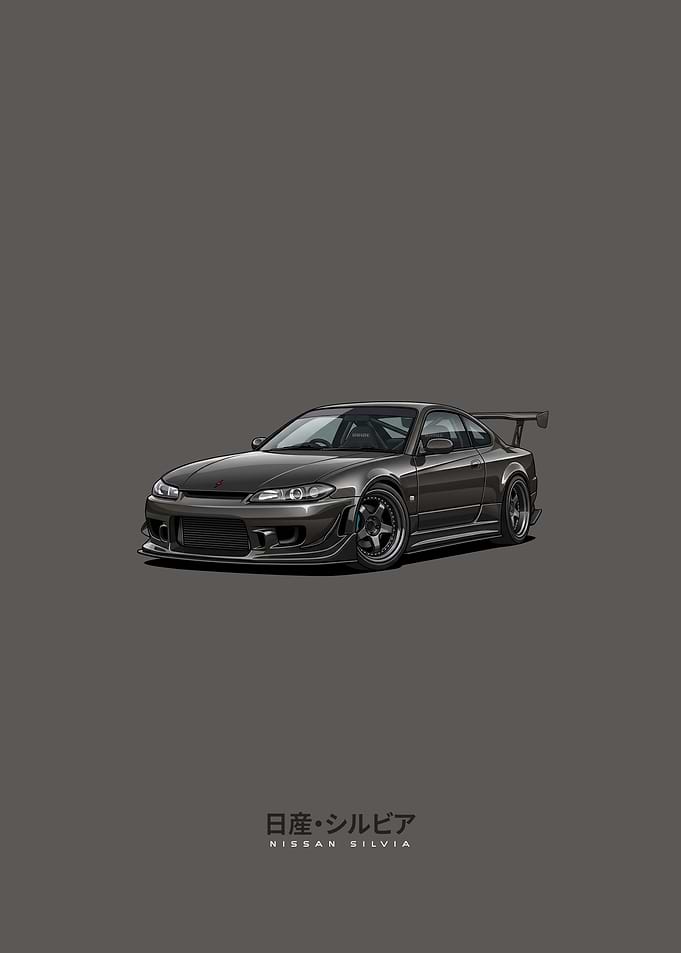 Minimalist Nissan Silvia S15 Illustration