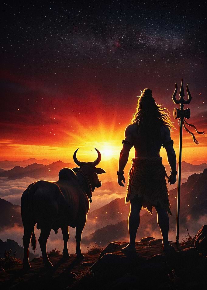 Shiva Nandi Sunset Mythic Art