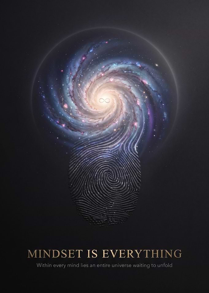 Mindset Is Everything Universe Fingerprint Poster