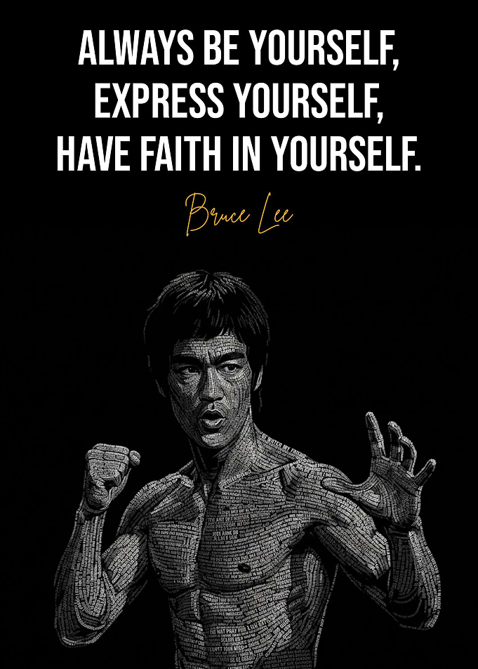 Bruce Lee Inspirational Quote Typography Poster