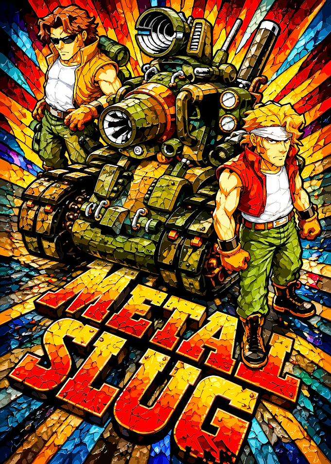 Metal Slug Stained Glass Art