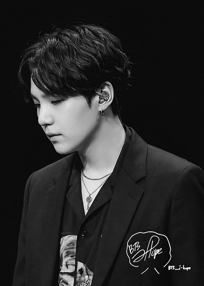 Suga of BTS in Black Suit