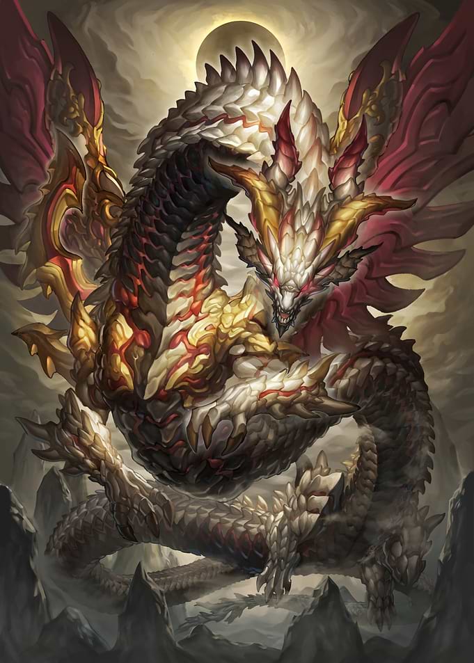 Majestic White and Gold Dragon